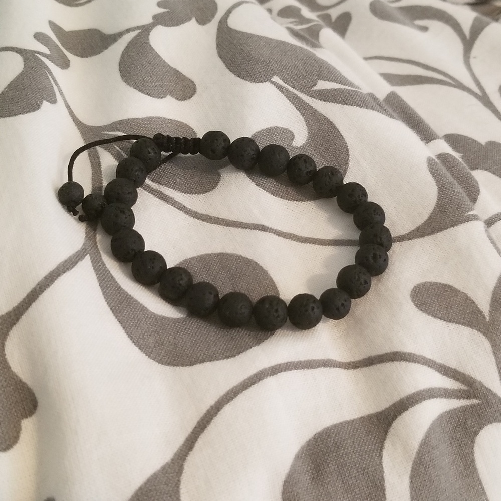 Charcoal Essential Oil Bracelet - adjustable